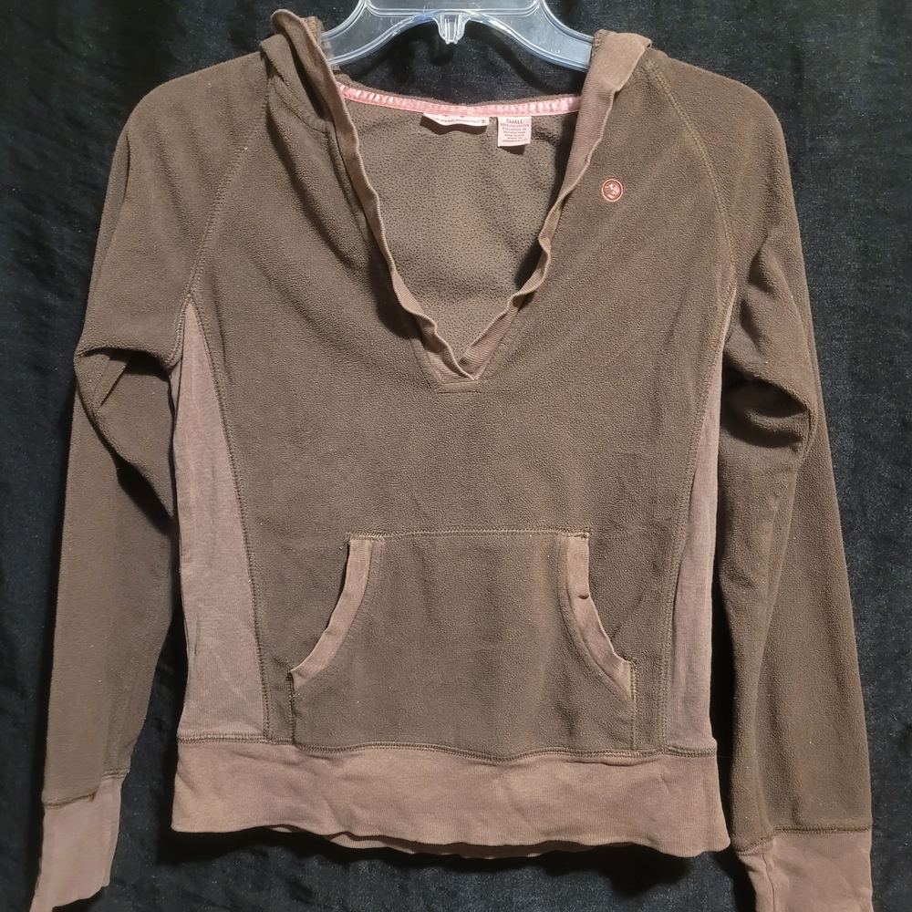 Duck Head Chocolate Brown Women's V-Neck Hoodie